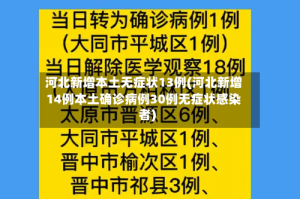 河北新增本土无症状13例(河北新增14例本土确诊病例30例无症状感染者)