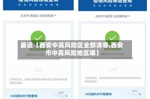 最近【西安中高风险区全部清零,西安市中高风险地区嘛】