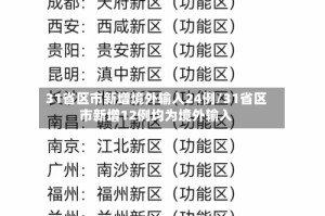 31省区市新增境外输入24例/31省区市新增12例均为境外输入
