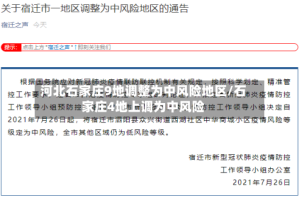 河北石家庄9地调整为中风险地区/石家庄4地上调为中风险