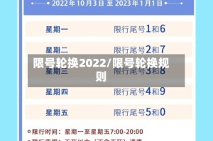 限号轮换2022/限号轮换规则