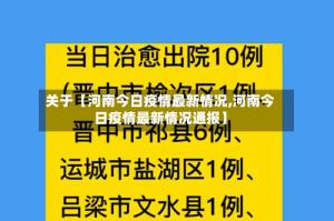 关于【河南今日疫情最新情况,河南今日疫情最新情况通报】