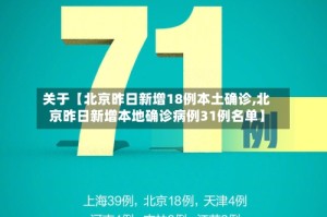 关于【北京昨日新增18例本土确诊,北京昨日新增本地确诊病例31例名单】