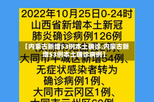 【内蒙古新增53例本土确诊,内蒙古新增53例本土确诊病例】