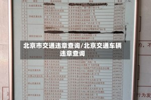 北京市交通违章查询/北京交通车辆违章查询