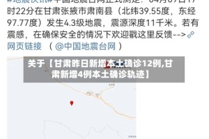 关于【甘肃昨日新增本土确诊12例,甘肃新增4例本土确诊轨迹】