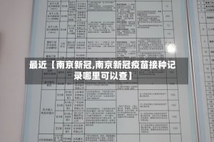 最近【南京新冠,南京新冠疫苗接种记录哪里可以查】
