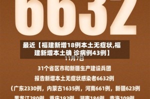 最近【福建新增18例本土无症状,福建新增本土确 诊病例43例】