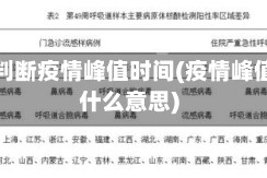 多地判断疫情峰值时间(疫情峰值是什么意思)