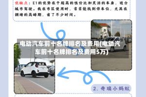 电动汽车前十名牌排名及费用(电动汽车前十名牌排名及费用5万)