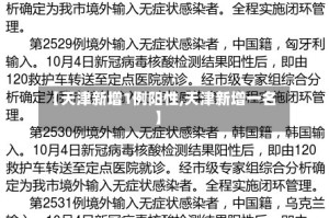 【天津新增1例阳性,天津新增一名】