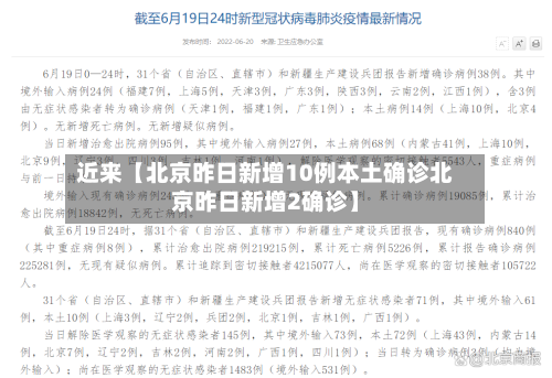 近来【北京昨日新增10例本土确诊北京昨日新增2确诊】-第1张图片