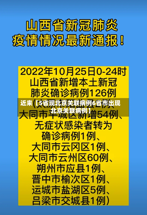 近来【5省现北京关联病例6省市出现北京关联病例】-第1张图片