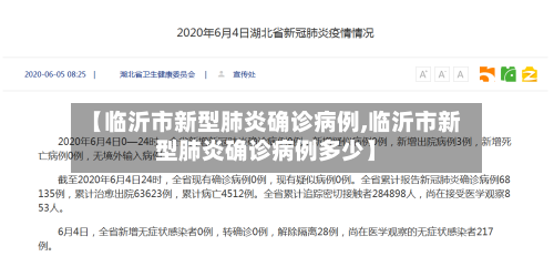 【临沂市新型肺炎确诊病例,临沂市新型肺炎确诊病例多少】-第1张图片