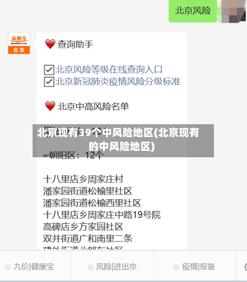 北京现有39个中风险地区(北京现有的中风险地区)-第1张图片