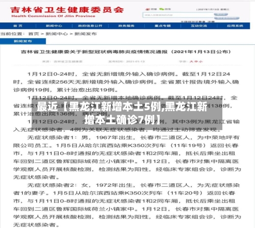 最近【黑龙江新增本土5例,黑龙江新增本土确诊7例】-第1张图片