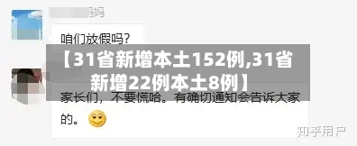 【31省新增本土152例,31省新增22例本土8例】-第1张图片
