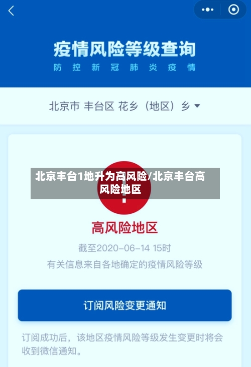 北京丰台1地升为高风险/北京丰台高风险地区-第1张图片