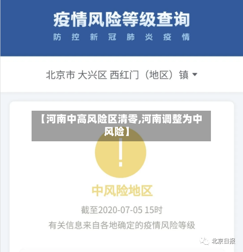 【河南中高风险区清零,河南调整为中风险】-第1张图片