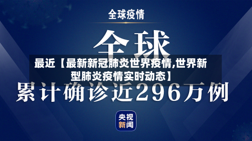 最近【最新新冠肺炎世界疫情,世界新型肺炎疫情实时动态】-第1张图片