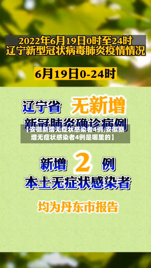 【安徽新增无症状感染者4例,安徽新增无症状感染者4例是哪里的】-第1张图片