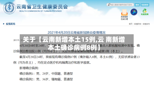 关于【云南新增本土15例,云 南新增本土确诊病例8例】-第2张图片